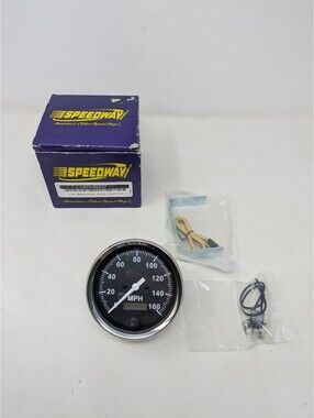 Speedway Motors Electric Speedometer , Black Face, 3-3/8"-New